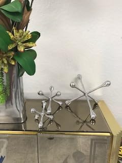 Modern Day Accents 5103 Cantillo Medium Decorative Jack, Silver, Aluminum, Games, Tabletop, Centerpiece, Home, Office, Desk, Sculpture, Figurine, 7" L x 7" W x 5.5" H