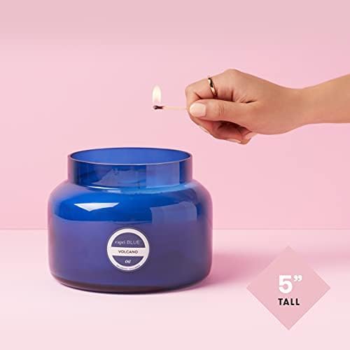 Capri Blue Volcano Scented Candles - Luxury Three Wick Candles for Home Scented with Tropical Fruit & Sugared Citrus - Soy Wax Blend - Jumbo Blue Color (48 oz)