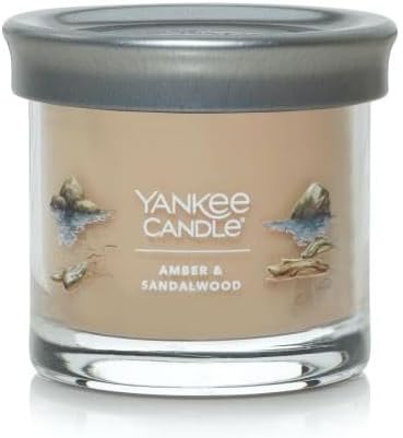 Yankee Candle Small Tumbler Scented Single Wick Jar Candle, Amber & Sandalwood, Over 20 Hours of Burn Time, 4.3 Ounce (Pack of 4)
