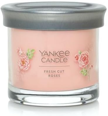 Yankee Candle Small Tumbler Scented Single Wick Jar Candle, Fresh Cut Roses, Over 20 Hours of Burn Time, 4.3 Ounce (Pack of 4)