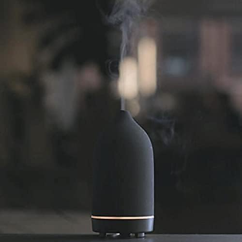 Stone Diffuser, Ceramic Essential Oil Diffuser, Humidifier 160ml Ultrasonic Oil Diffuser for Aramatherapy. (Black)
