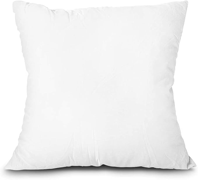 18 x 18 Throw Pillow Inserts, Pack of 2 White, Outdoor Pillows, Square Form Cushion Stuffer for Garden, Bench, Patio, Lightweight Soft Fillers for Sofa, Bed, and Home Décor