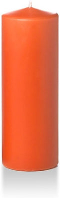 yummi 3" x 8" Bright Orange Round Pillar Candles - 3 per Pack