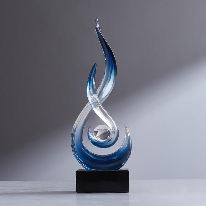 Modern Abstract Art Table Decoration,Resin Gold Statue Modern White Ornaments for Living Room Great Gift Idea Home Decor 5 * 2.5 * 10.5 inch,Collectibles