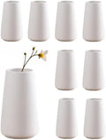 Modern White Small Ceramic Vase Set of 9 for Living Room Bedroom 5.9'' Minimalist Fresh Flower Vases for Home Decor Office Fireplace Centerpieces Nordic Style Gift for Fake Plant 9 Pack