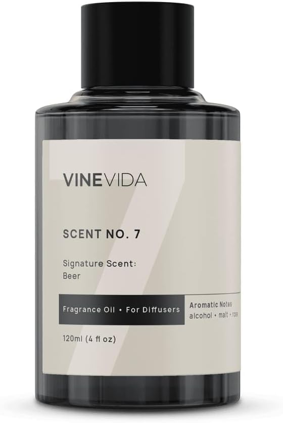 VINEVIDA [4 Fl Oz] Beer Fragrance Oil for Cold Air Diffusers, Essential Oils for Diffuser Oil Refill & Air Freshener Room Spray