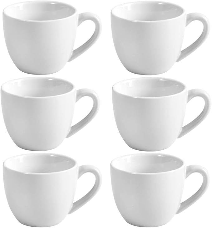 homEdge Mini Procelain Espresso Cup, 3 Ounces / 90 ml Tiny Coffee Mugs Demitasse for Espresso, Tea- White