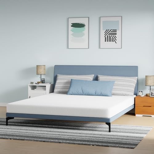 FDW California King Mattress 6 inch Gel Memory Foam Mattress Medium Firm Mattresses for Cool Sleep Relieving Pressure Relief CertiPUR-US Certified Mattress in a Box,California King