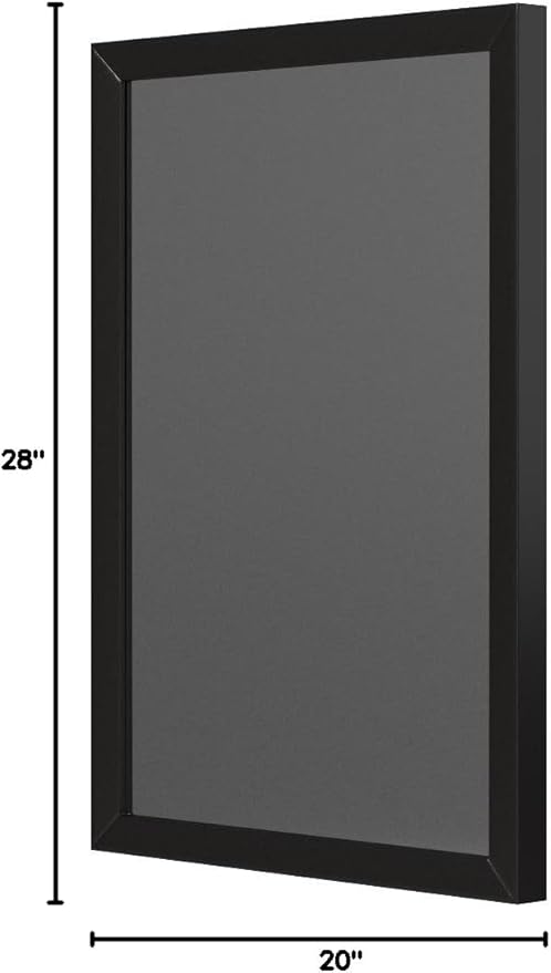 Amazon Basics Rectangular Wall Mount Mirror, Standard Trim, Black, 20" x 28"