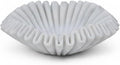Marble Ruffle Bowl Handcrafted Decorative ScallopBowls - Antique Catchall Jewelry Dish Fruit Organizer for Home & Kitchen (7 inches)