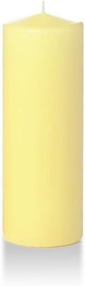 yummi 3" x 8" Buttercup Yellow Round Pillar Candles - 3 per Pack