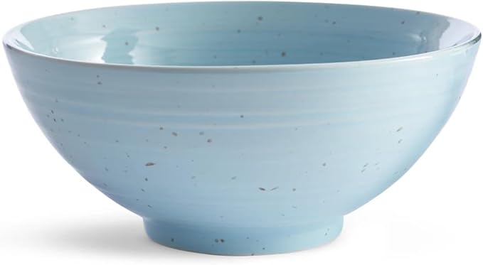 Sango Siterra Artist's Blend 16-Piece Stoneware Dinnerware Set – Service for 4, Ocean Blue Glossy Glaze with Unique Speckled Design, for Everyday Dining & Entertainment, Microwave & Dishwasher Safe