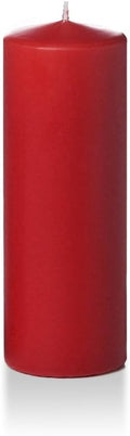 yummi 3" x 8" Ruby Red Round Pillar Candles - 3 per Pack