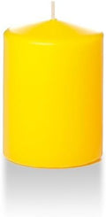 yummi 3" x 4" Bright Yellow Round Pillar Candles - 3 per Pack