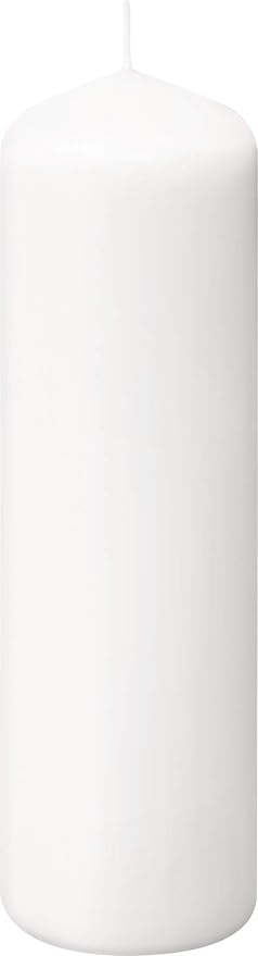 BOLSIUS 6 White Pillar Candles Bulk - 3x9 Inches Candle Set - 116+ Hours Clean Burning - No Palm Oil - 0% Animal Fat - Premium European Quality - Unscented Dripless Any Occasion Pillars