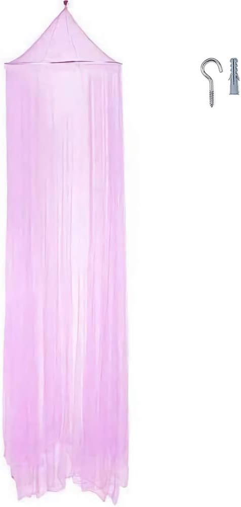 Eimilaly Bed Canopy Mosquito Net, Bed Canopy for Girls Room Decor - Insect Protection Hanging Canopy for Adults, Babies, Outdoor Camping, Purple/No Opening