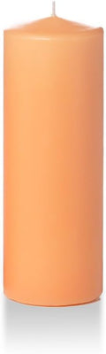 yummi 3" x 8" Peach Round Pillar Candles - 3 per Pack