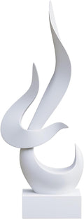 Dosker Flame Sculptures Home Decor, Abstract Statues Shelf Decor, Table Decor for Living Room Office, Kitchen (White)