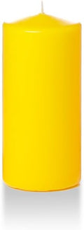 yummi 3" x 6" Bright Yellow Round Pillar Candles - 3 per Pack