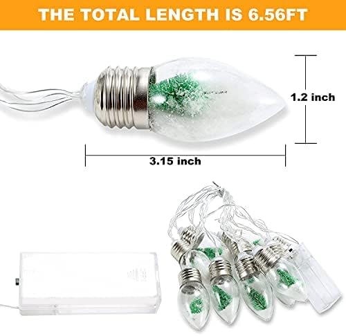 13FT Christmas Tree Snow Globe String Lights, 20 LED Clear Bulbs Christmas Tree String Lights for Bedroom, Wedding, Table Decoration, Outdoor Garden Party, Home Party Decorate(2 pcs)