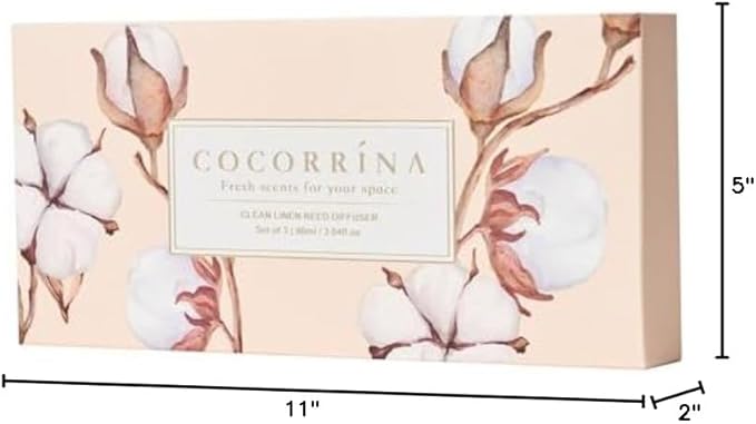 COCORRÍNA Reed Diffuser Set of 3-3 Pack/ 3.04 Fl.oz Diffuser with 24 Sticks Cashmere Vanilla/Sandalwood Rose/Clean Linen Reed Diffuser for Home Bathroom Office Decor