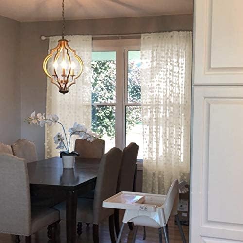 MYSKY HOME Beige Sheer Short Curtains with Pom Pom for Small Windows Bedroom Nursery Kids Girls Room Curtains Cafe Kitchen Light Filtering Boho Drapes, Rod Pocket,52 x 45 Inches, 2 Panels