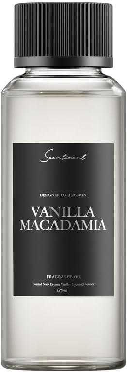 Scentiment Diffuser Oil - Vanilla Macadamia Fruit | Home Aromatherapy Fragrance Oil (120ml)
