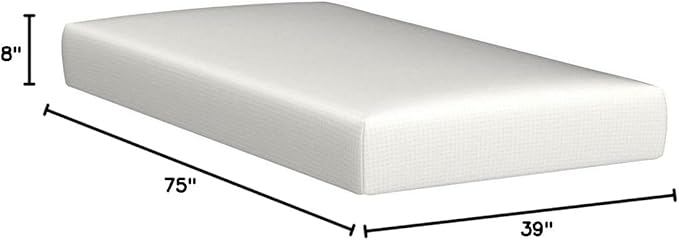 NapQueen 8 Inch Twin Size Mattress, Bamboo Charcoal Memory Foam Mattress, Bed in a Box