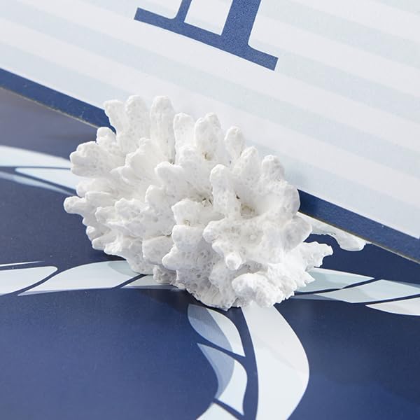Kate Aspen Seven Seas Coral Place Card Holders - Set of 6 Coastal-Inspired Table Place Cards with Holders - Beach Wedding Decorations - Nautical Table Decor - Wedding Favors for Guests