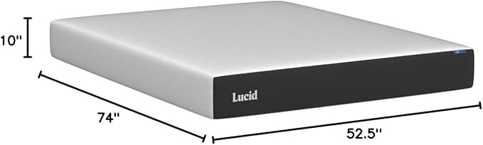 Lucid 10 Inch Memory Foam Mattress - Medium Feel - Infused with Refreshing Bamboo Charcoal and Cooling Gel - Bed in a Box - Temperature Regulating - Pressure Relief - Breathable - Full Size