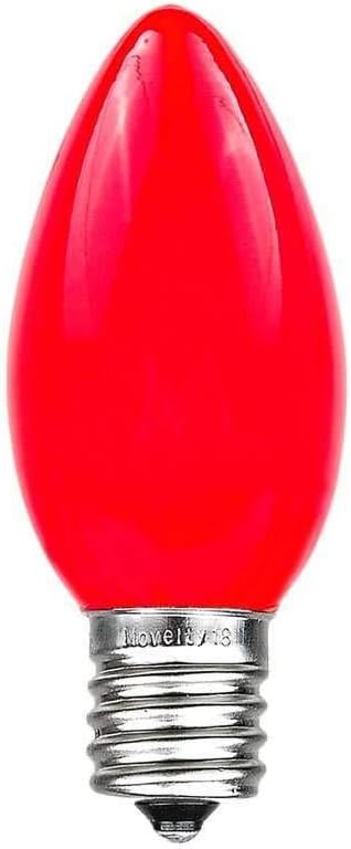 25 Foot C9 Red Ceramic Christmas String Light Set - Outdoor Christmas Light String - – Opaque Christmas Bulbs - Roofline Light String – Outdoor String Lights - Green Wire