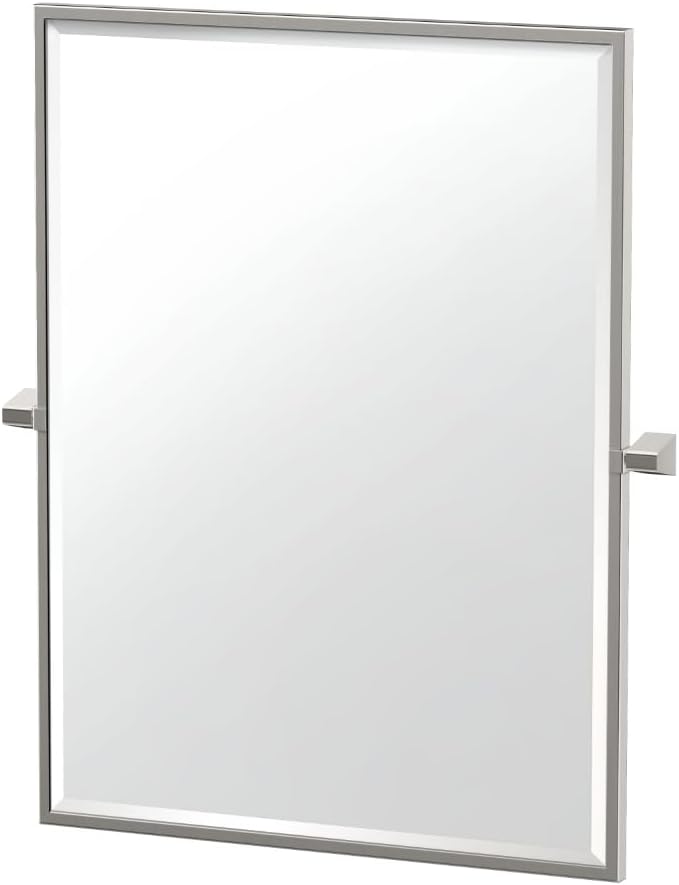 Gatco 5669FS A-Line Framed Ractangle Mirror, 32.5 Inch, Satin Nickel