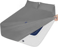 Extra Deep Pocket Full Sheet Set for Air Mattress - Deep Pocket Sheets Full Bed Sheets Set - Sheets with Pockets on Side - Easily Fits Extra Deep 16 in to 24 in Pillow Top Air Mattress (Grey)