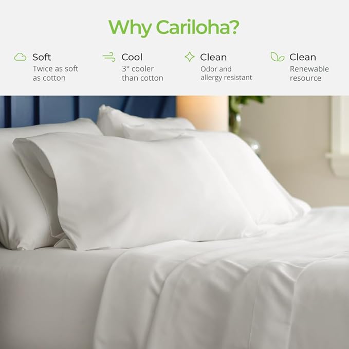 Cariloha Aloha Soft 4-Piece Sheet Set | Shade Gray | King | Made from 100% Viscose derived from Bamboo | Introductory Sheet Line