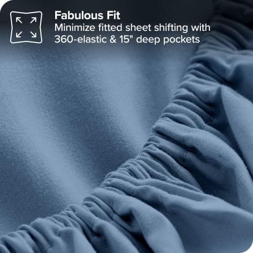 Bare Home Bed-in-A-Bag 8 Piece Comforter & Sheet Set - Split King - Goose Down Alternative - Ultra-Soft 1800 Premium Bedding Set (Split King, Coronet Blue/Coronet Blue)