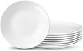White Ceramic Dessert Plates Set of 8, 8 inch, Appetizer Plates, Salad Plates, Small Plates, Microwave & Dishwasher Safe