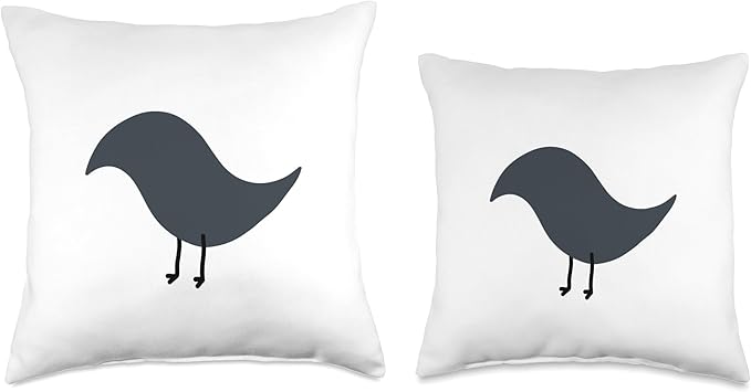 Cute Scandinavian Animals Designs Chic Scandinavian Birds Minimalistic Animal Throw Pillow, 16x16, Multicolor