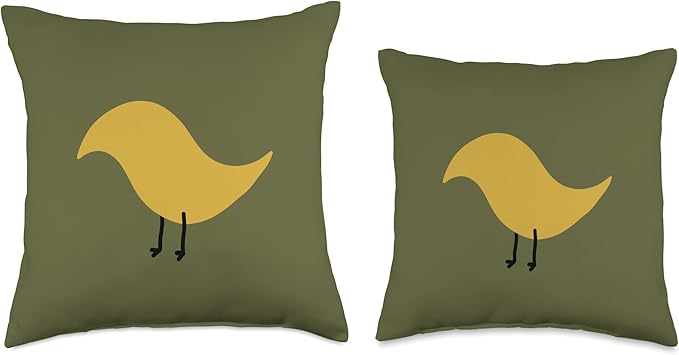 Cute Scandinavian Animals Designs Chic Scandinavian Birds Minimalistic Animal Danish Throw Pillow, 16x16, Multicolor