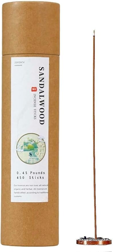Sandalwood Incense Sticks Pure Moxa for Aromatherapy and Energy Clearing Stress Relief (Sandalwood)