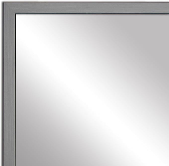 Frame My Mirror Silver Bathroom Mirror for Wall, 28" x 60" Stainless Steel Bathroom Vanity Mirror, Made in USA, Hangs Horizontally or Vertically, Ellis Design