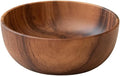 WENSHUO Acacia Wooden Serving Bowls,Serving Bowl for Fruits or Salads, Single Bowl (7.87" D × 2.95" H) 40.5 oz