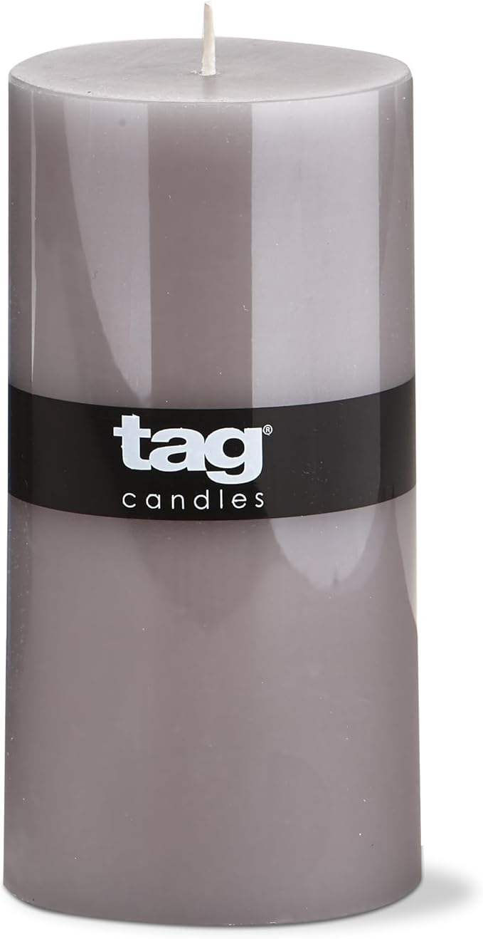 tag Color Studio 3X6 Pillar Gray Smokeless Paraffin Wax Burn Time 85 Hours 3x6 Gray