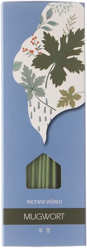 Incense Sticks (Mugwort), 120 Sticks, Korean Incense Stick, Over 90% Natural Scents, Premium Quality, Green (Mugwort)