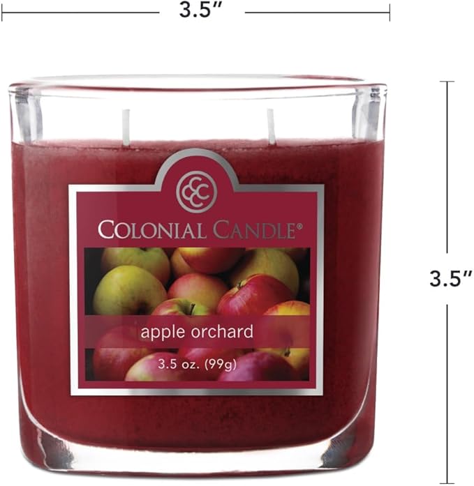 Colonial Candle Apple Orchard Scented Jar Candle, 2 Wick, 3.5 oz, Mottled Wax Candle (Pack of 2)