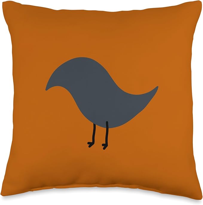 Cute Scandinavian Animals Designs Chic Scandinavian Birds Minimalistic Animal Danish Throw Pillow, 16x16, Multicolor