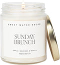 Sweet Water Decor Sunday Brunch Candle - Soy Apple, Bourbon, and Maple Candles for Home - 9oz Clear Jar + Gold Lid, 40+ Hour Burn Time, Made in The USA - Summer Candle