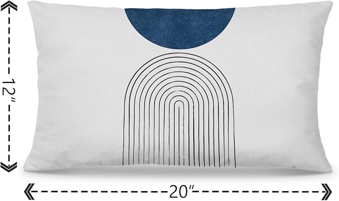 Nogrit Navy Blue Boho Pillow Covers 12x20, Mid Century Modern Throw Pillow Cases, Boho Decor for Living Room & Bedroom