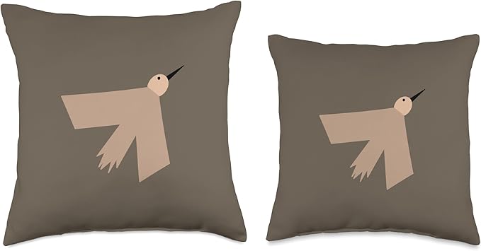 Cute Scandinavian Animals Designs Minimalistic Scandinavian Bird Lover Throw Pillow, 18x18, Multicolor