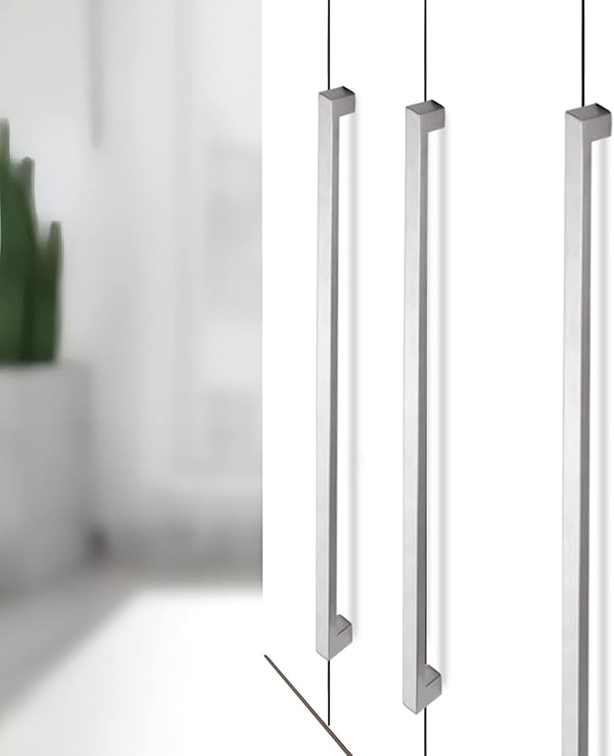 Cabinet Pulls Brushed Nickel Cabinet Handles Square Drawer Pulls, 50 Pack 15 Inch Stainless Steel Kitchen Door Cupboard Cabinet Handles, Cabinet Hardware Drawer Handles, 384mm Hole Centers