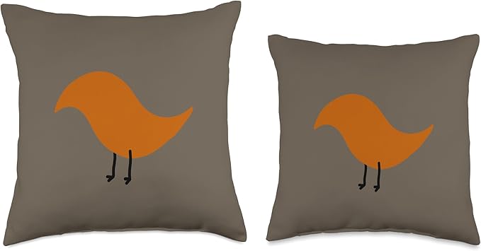 Cute Scandinavian Animals Designs Chic Scandinavian Birds Minimalistic Animal Danish Throw Pillow, 16x16, Multicolor